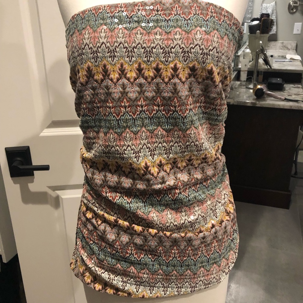 Express multi boho style strapless top